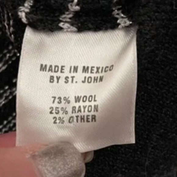 St. John Sport Large Cropped Crewneck Grey Black Embellished Cropped Swe… - Picture 6 of 8